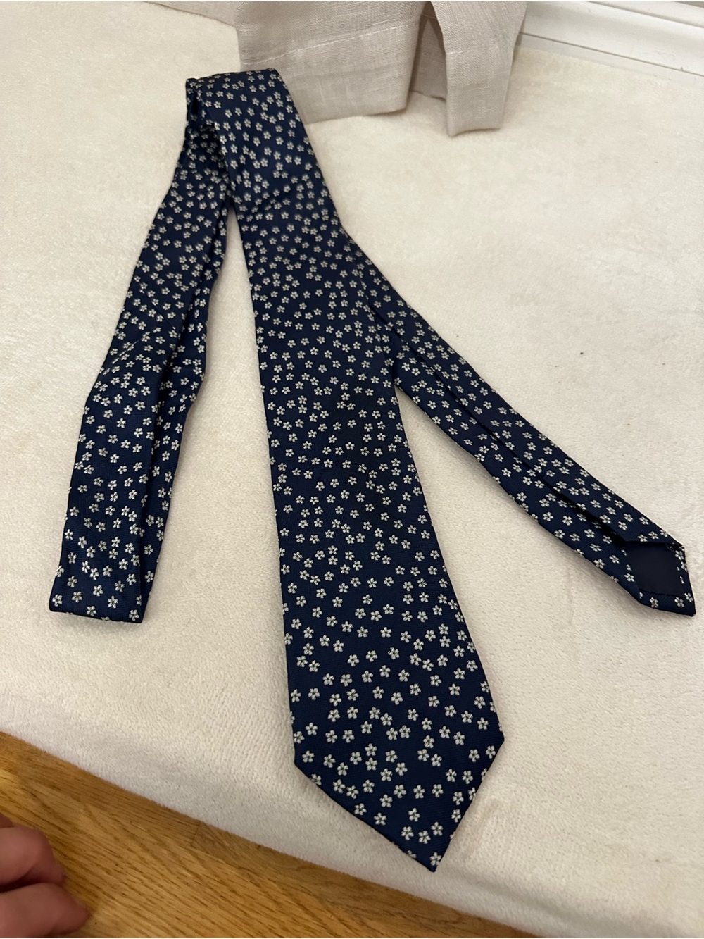Trial Navy Blue Floral Tie 2.5 x 58” 100% silk